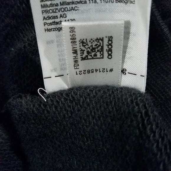 Adidas Cropped Hoodie CR4766 Black Noir Sweatshirt  Size XL NEW - Picture 9 of 11